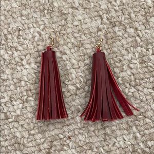 Burgundy colored earrings